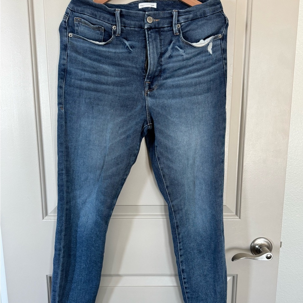 Good American Dark Blue crop good waiste Jeans